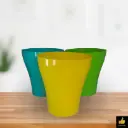 Tower Planter Cambo of  Yellow Teal Light green 