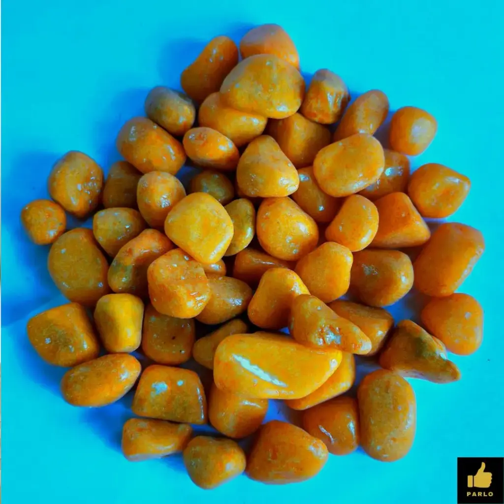 Orange Aquarium Pebbles (Small) – 500g (Packed)