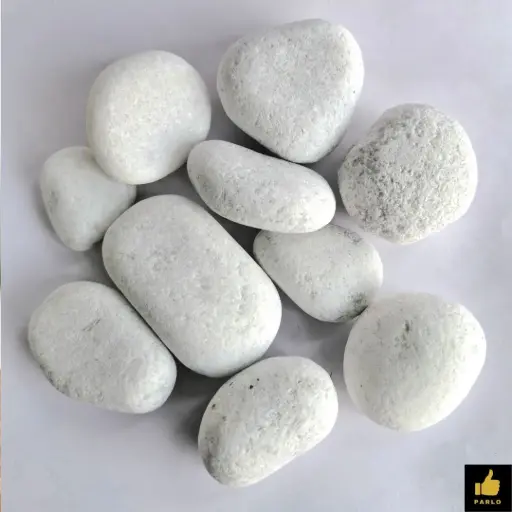 Unpolished White Pebbles (Large) – 1kg (Packed)